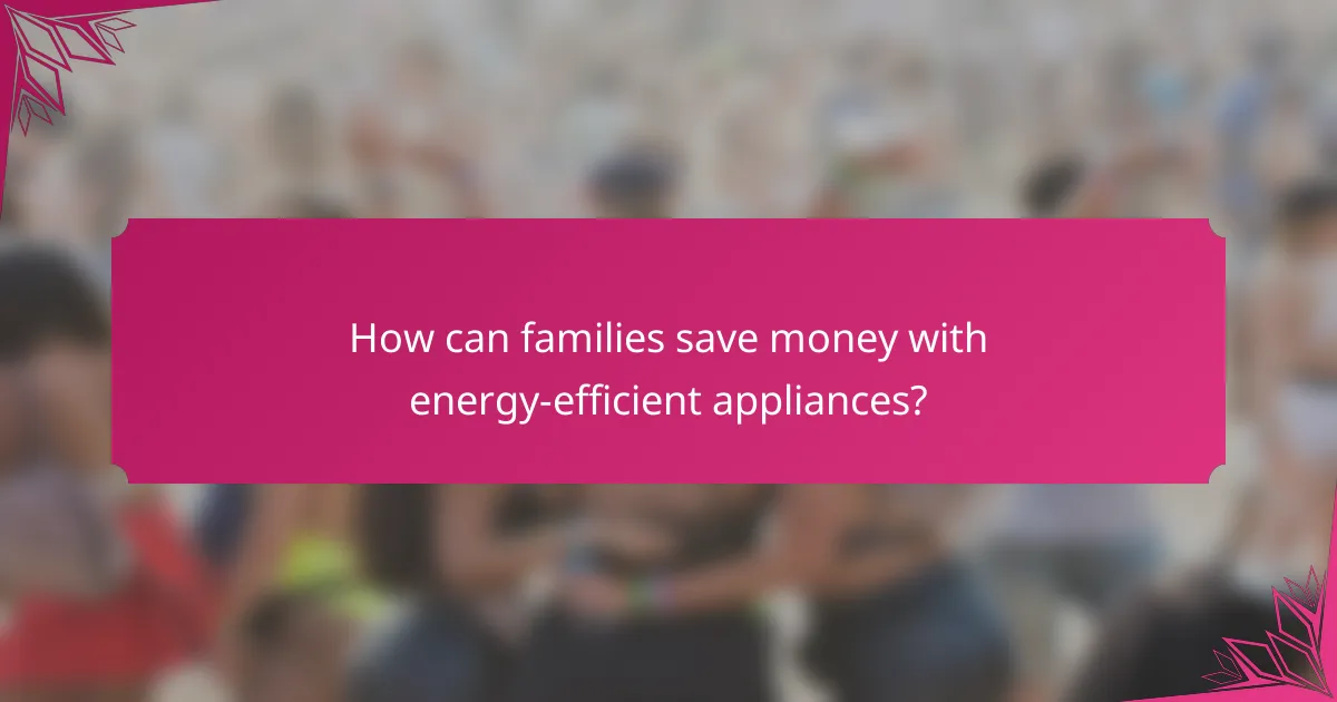 How can families save money with energy-efficient appliances?