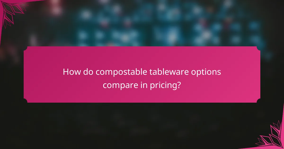 How do compostable tableware options compare in pricing?