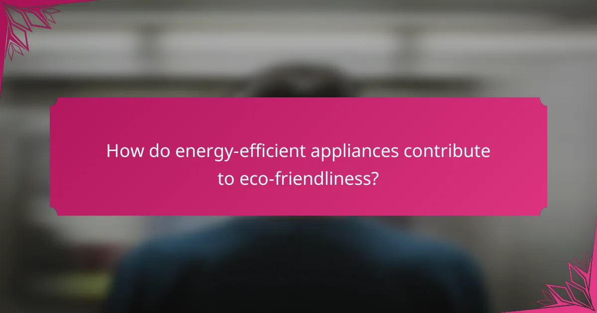 How do energy-efficient appliances contribute to eco-friendliness?