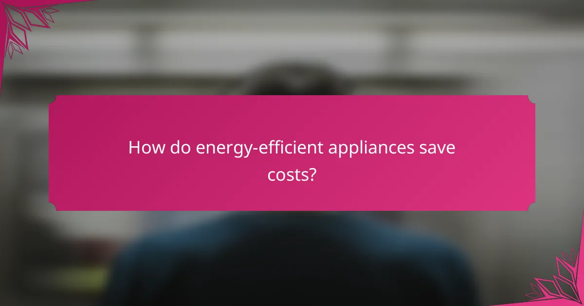 How do energy-efficient appliances save costs?