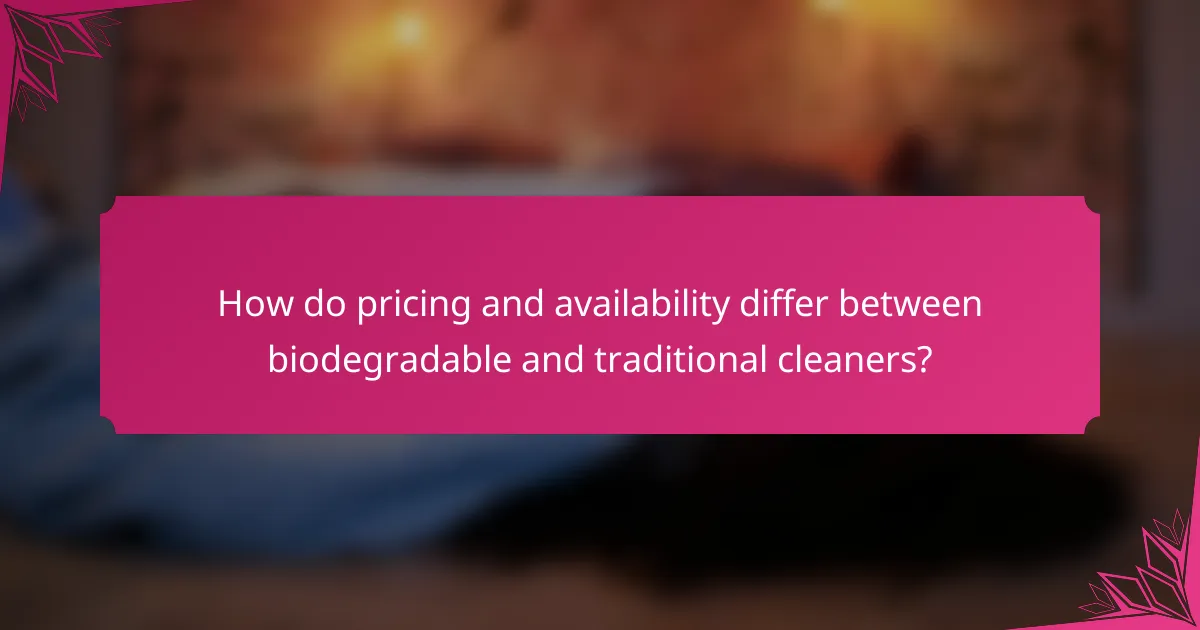 How do pricing and availability differ between biodegradable and traditional cleaners?