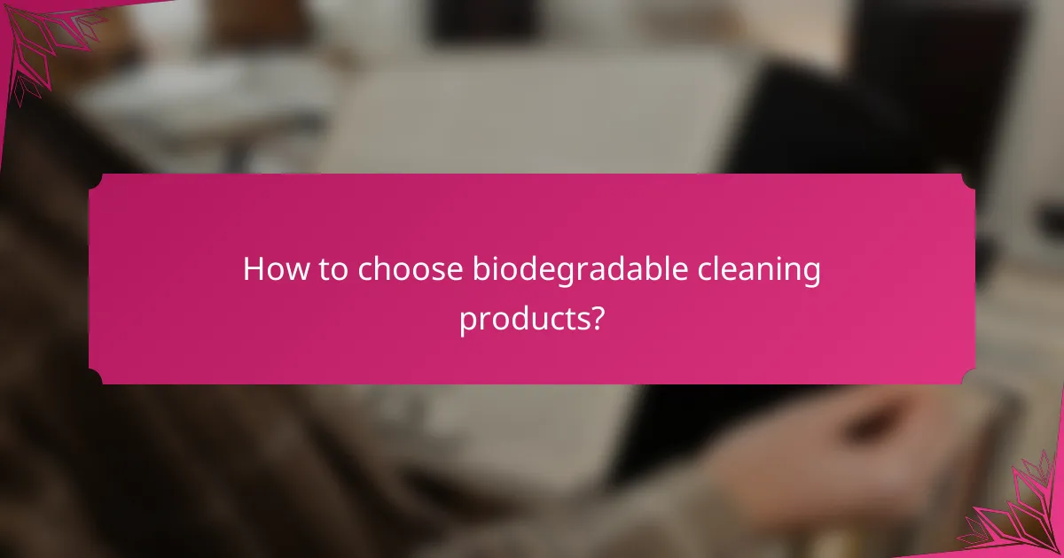 How to choose biodegradable cleaning products?
