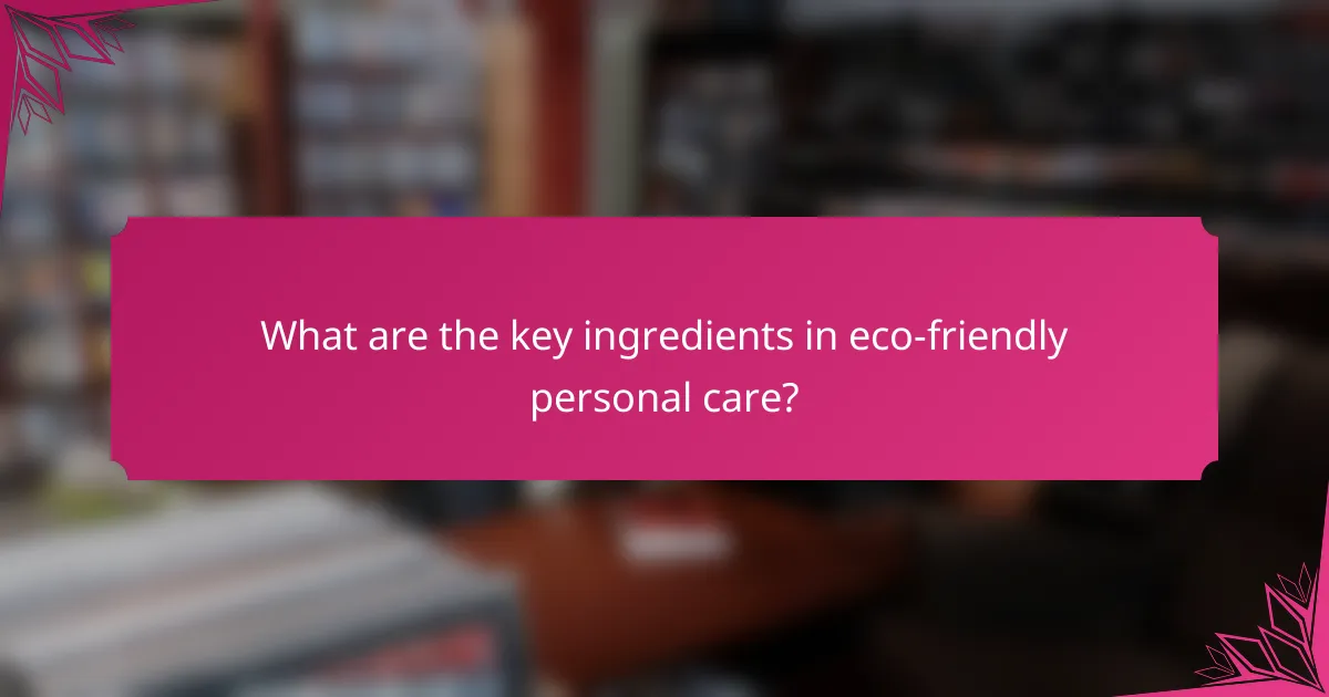 What are the key ingredients in eco-friendly personal care?