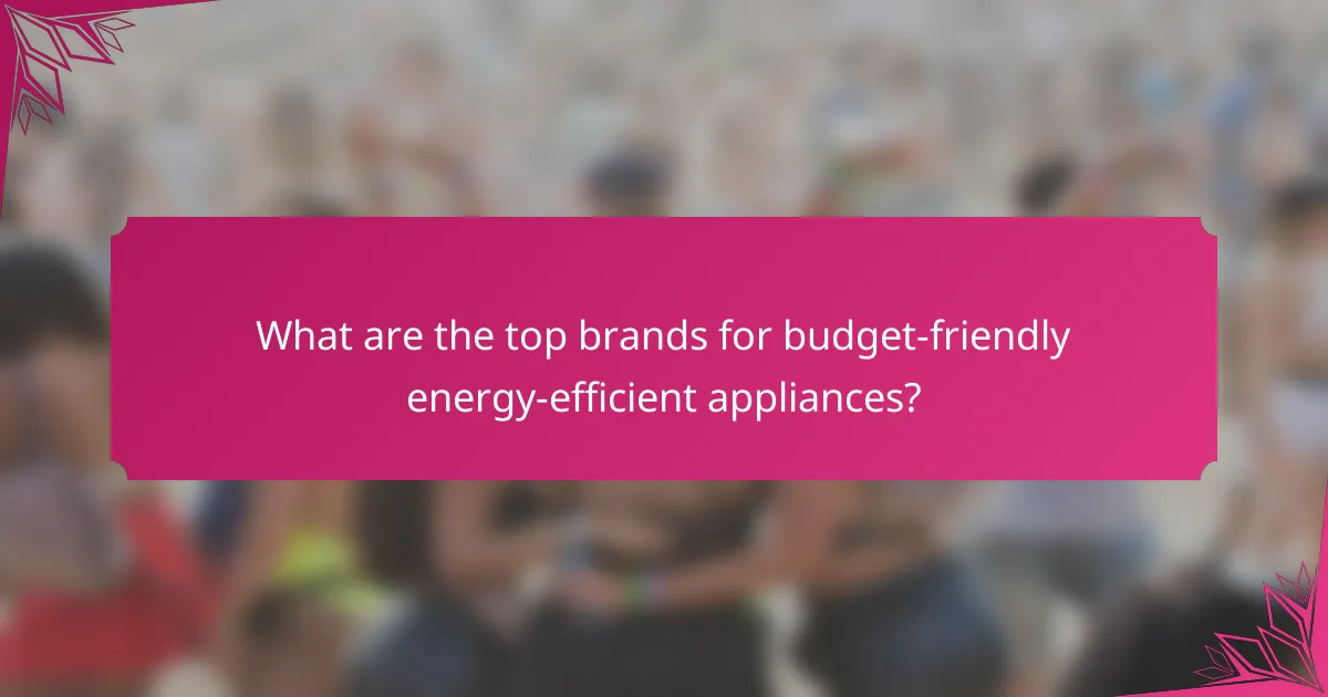 What are the top brands for budget-friendly energy-efficient appliances?