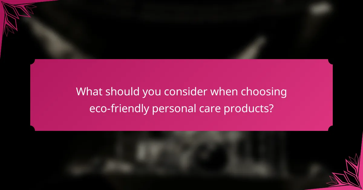What should you consider when choosing eco-friendly personal care products?