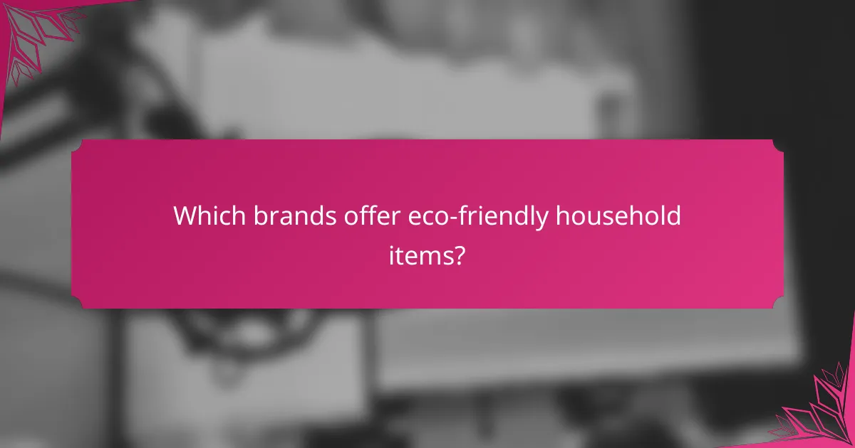 Which brands offer eco-friendly household items?