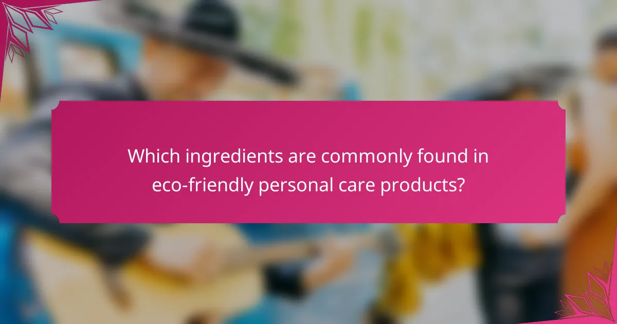 Which ingredients are commonly found in eco-friendly personal care products?